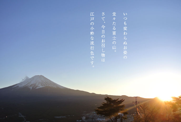 朝と夜の間で富士山を染めあげた、紺鼠色 01