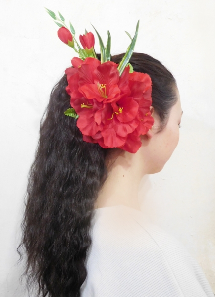フラダンス衣装 髪飾り 花飾り ヘアクリップ フラ お仕立て オーダー CC-1128 アレンジクリップ フラダンス
