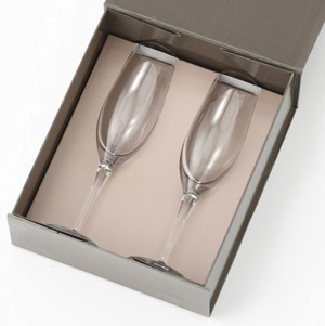 【箱入 2脚入】ペルル ワイングラス シャンパーニュペアセット 1箱２脚入り ノン レッド クリスタル<br>Perle Wine Glass Champagne Pair Set
