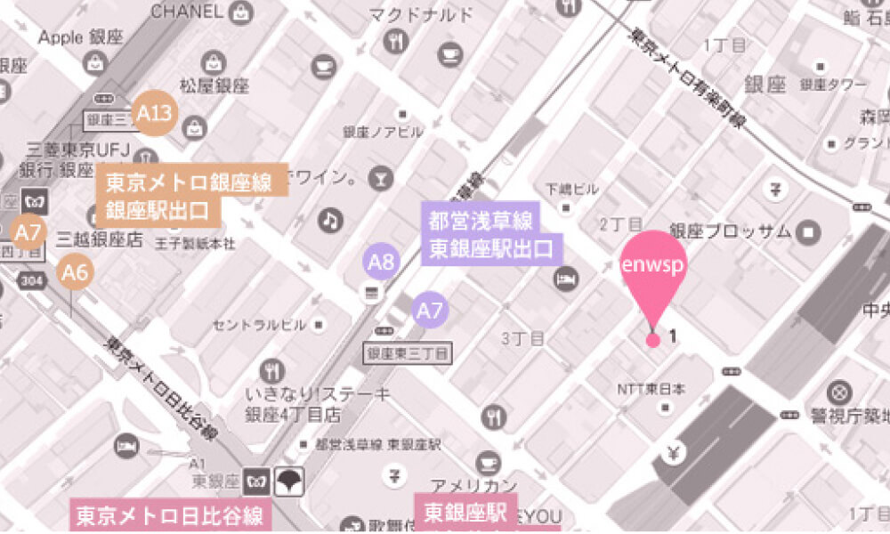 東京 銀座店地図