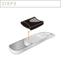 STEP3　簡単に洗えます。洗う際は、ゴムの部分を外して洗って下さい。